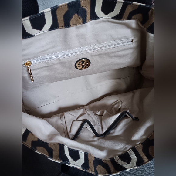 Tory Burch Lrg Canvas Tote Bag EUC - Picture 7 of 12